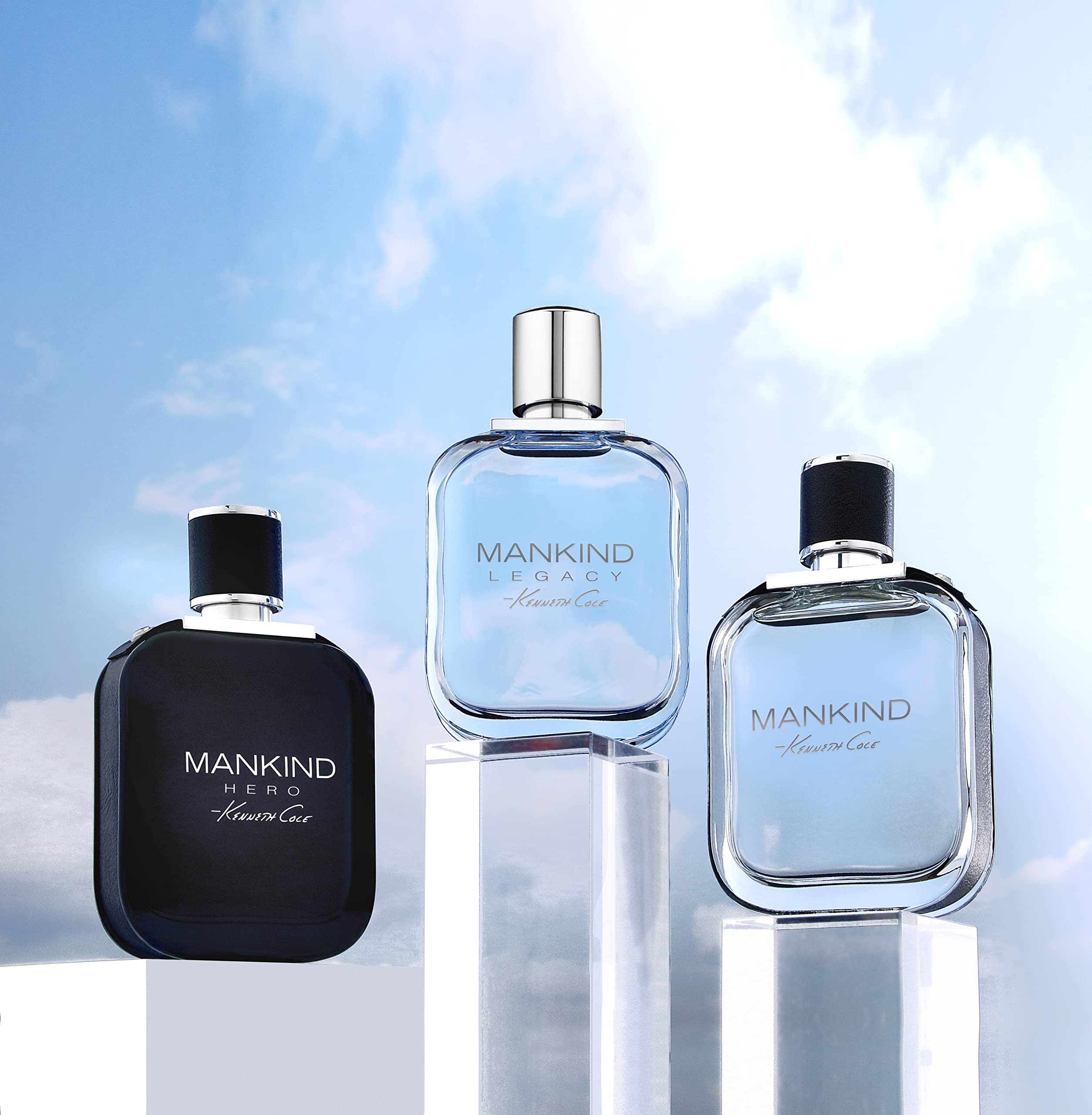 Kenneth Cole Mankind Hero amber-vanilla bottle highlights warm, inviting aroma