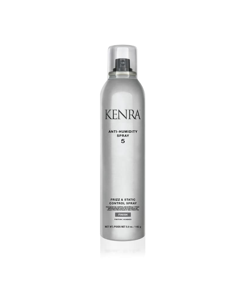 Kenra Anti-Humidity Spray 5 bottle shown for humidity defense and long-lasting style.