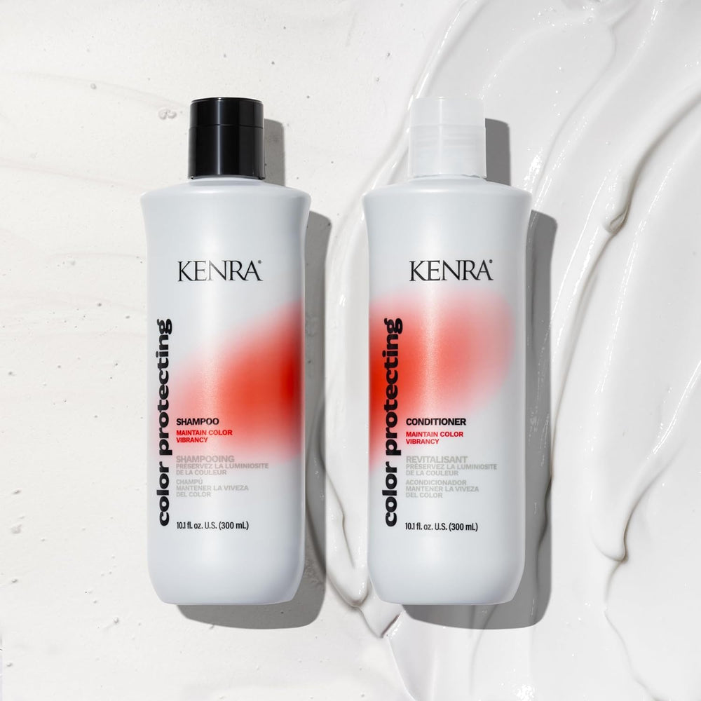 Kenra Color Protecting Conditioner rinse closeup shows smooth slip and finish.