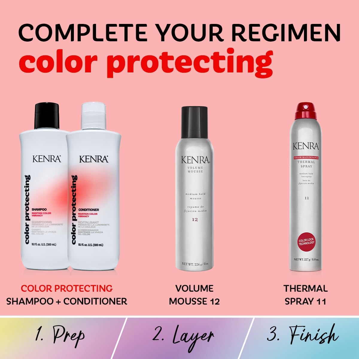 Kenra Color Protecting Daily-use setup showcases an easy color-safe routine.