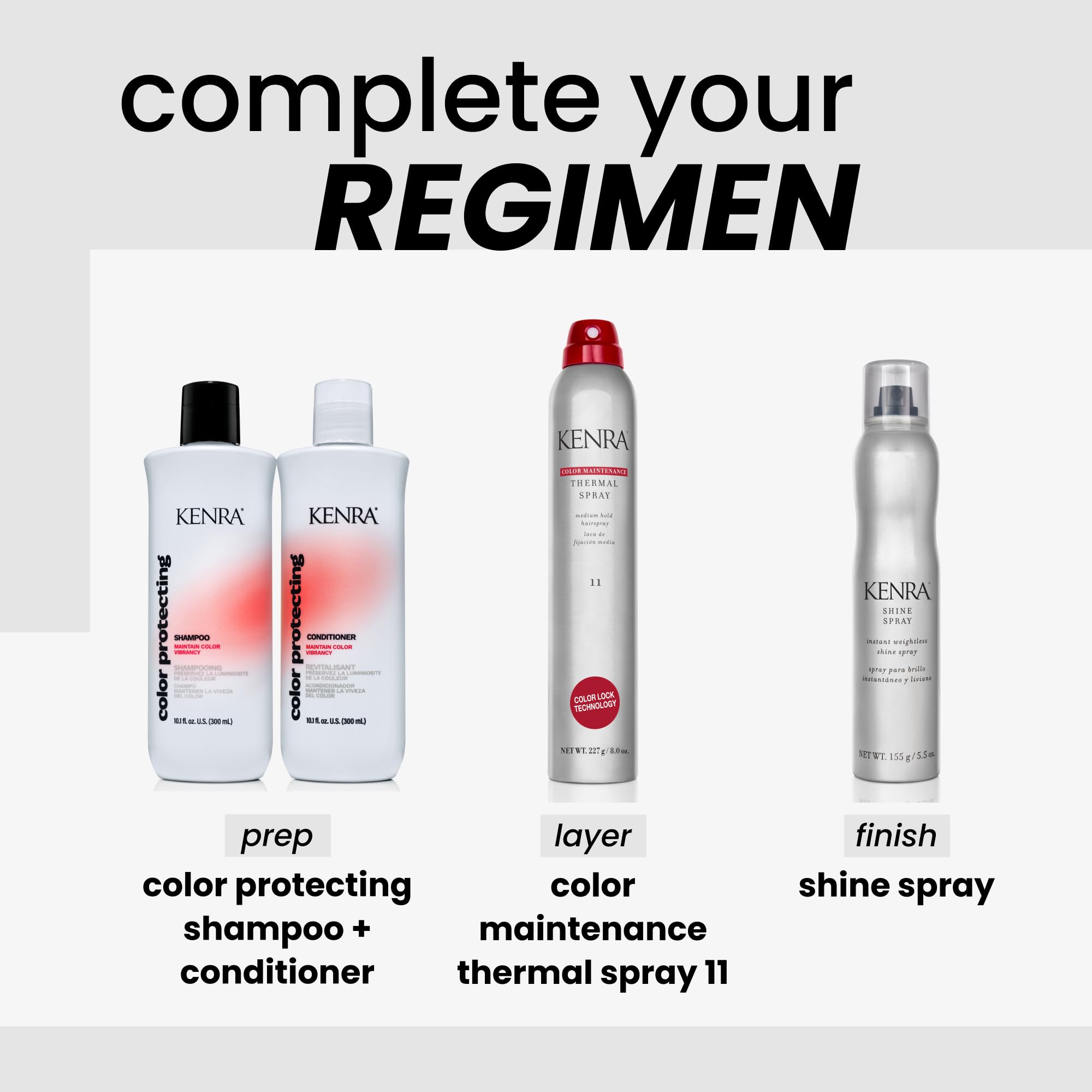 Kenra color vibrancy upkeep keeps color bright while styling.