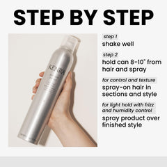 Kenra Design Spray 9 frizz and flyaway control in action.