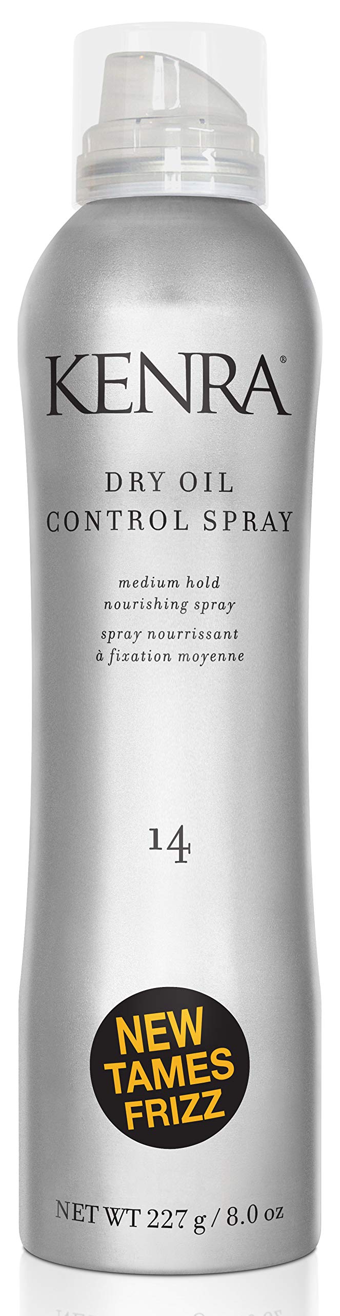 Kenra Dry Oil Control Spray 14 en envase, detalle de frizz controlado