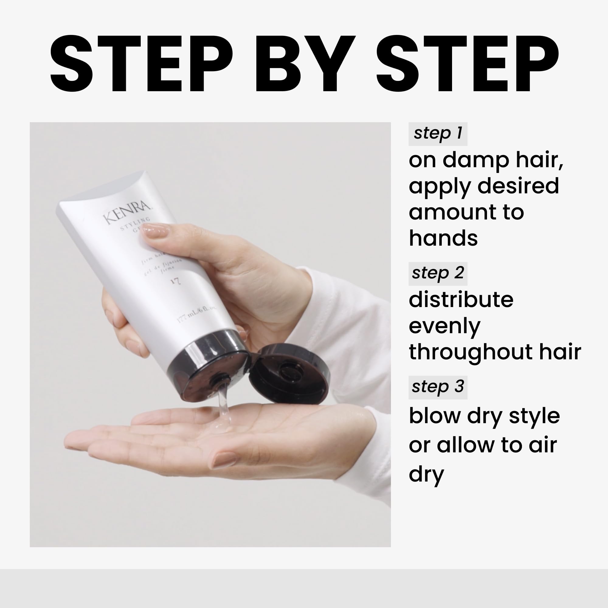 Kenra 17 gel controla texturas ásperas para cabello más manejable.