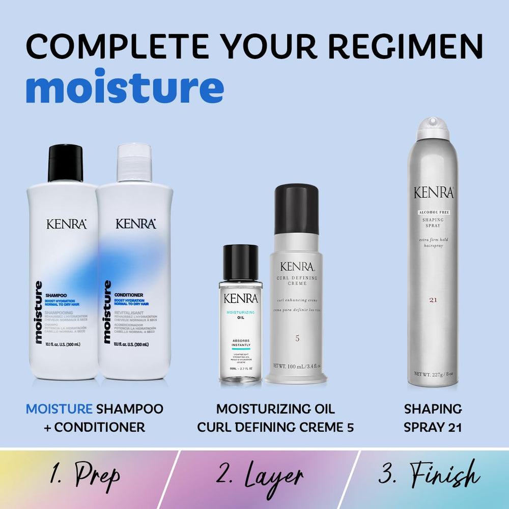 Color-safe Kenra Moisture Conditioner helps maintain color vibrancy.