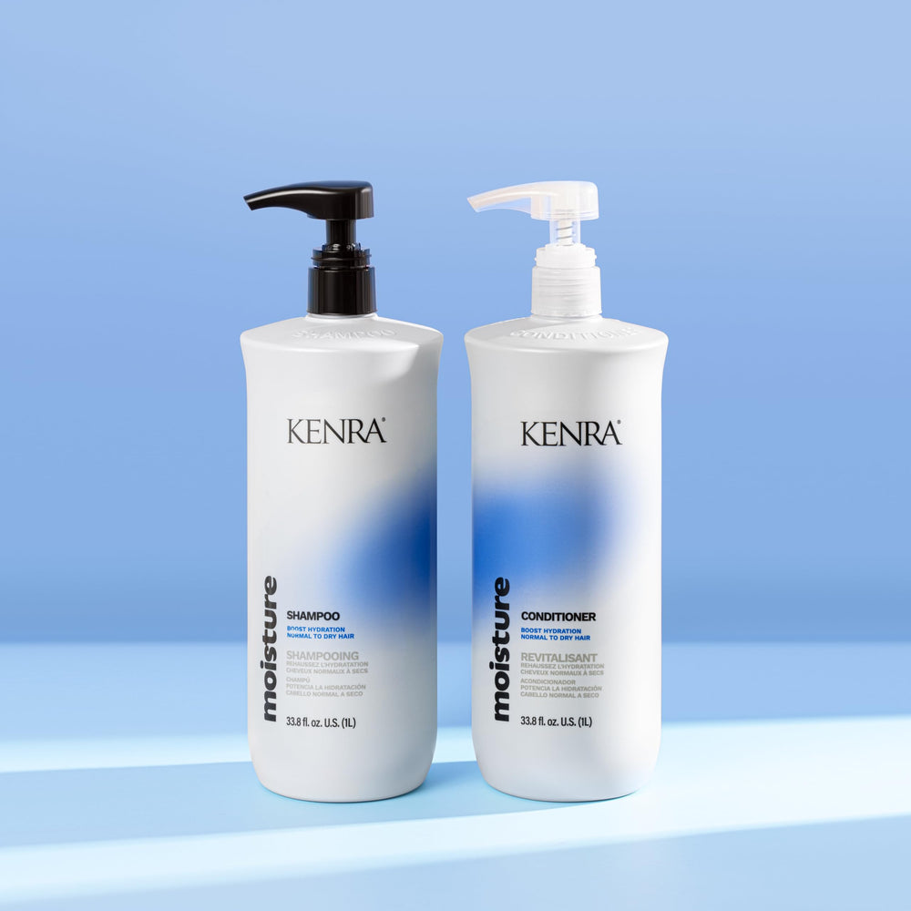 Silky, shiny hair after Kenra Moisture Conditioner demonstrates improved manageability.
