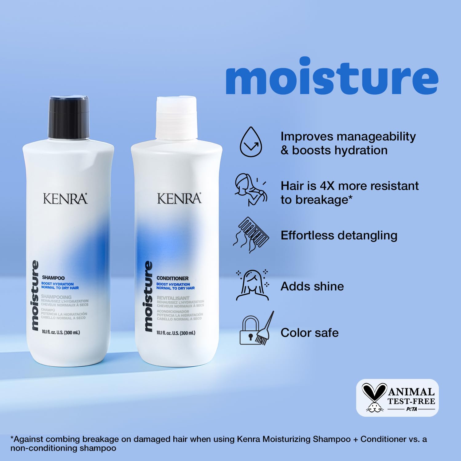 Kenra Moisture Conditioner label close-up highlighting cactus flower extract.
