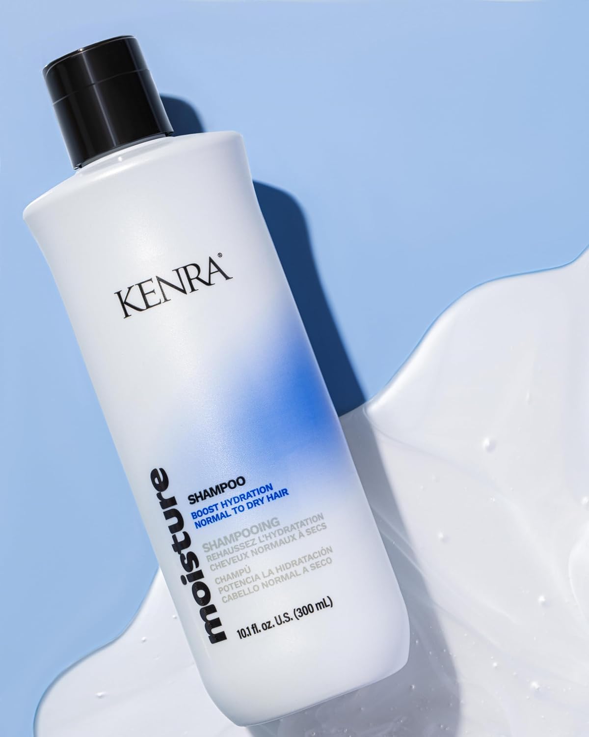 Kenra Moisture Shampoo pump-top demonstrates easy, mess-free application.