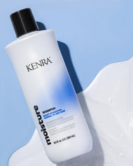 Kenra Moisture Shampoo pump-top demonstrates easy, mess-free application.