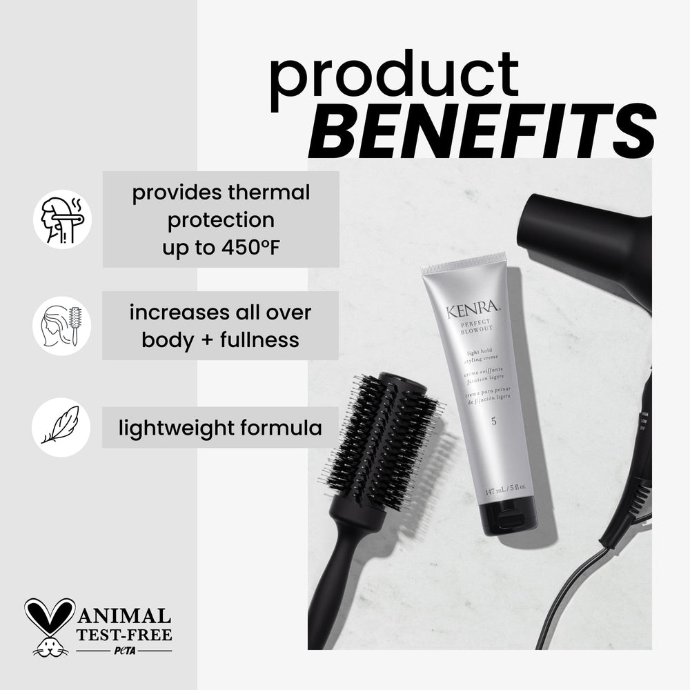 Kenra Perfect Blowout 5 demuestra control de estilo durante 24 horas.