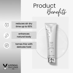 Applying Kenra Platinum Air Dry Creme 6 to damp hair to smooth flyaways