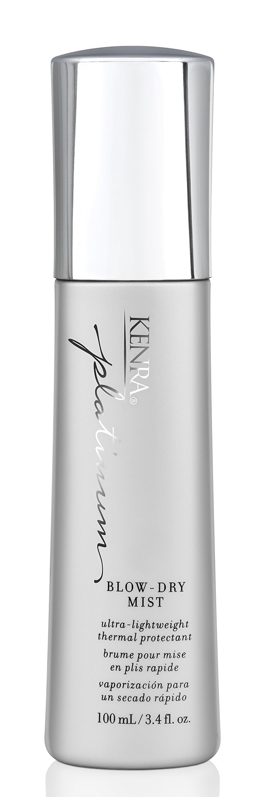 Kenra Platinum Blow-Dry Mist bottle ready for fast drying and heat protection.