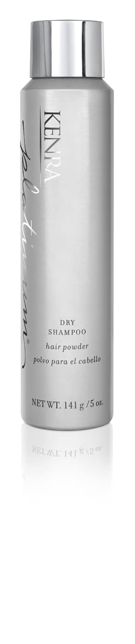 Kenra Platinum Dry Shampoo bottle shows oil-absorbing action for refreshed hair