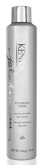 Kenra Platinum Finishing Spray 10oz bottle provides all-day hold for polished styles.