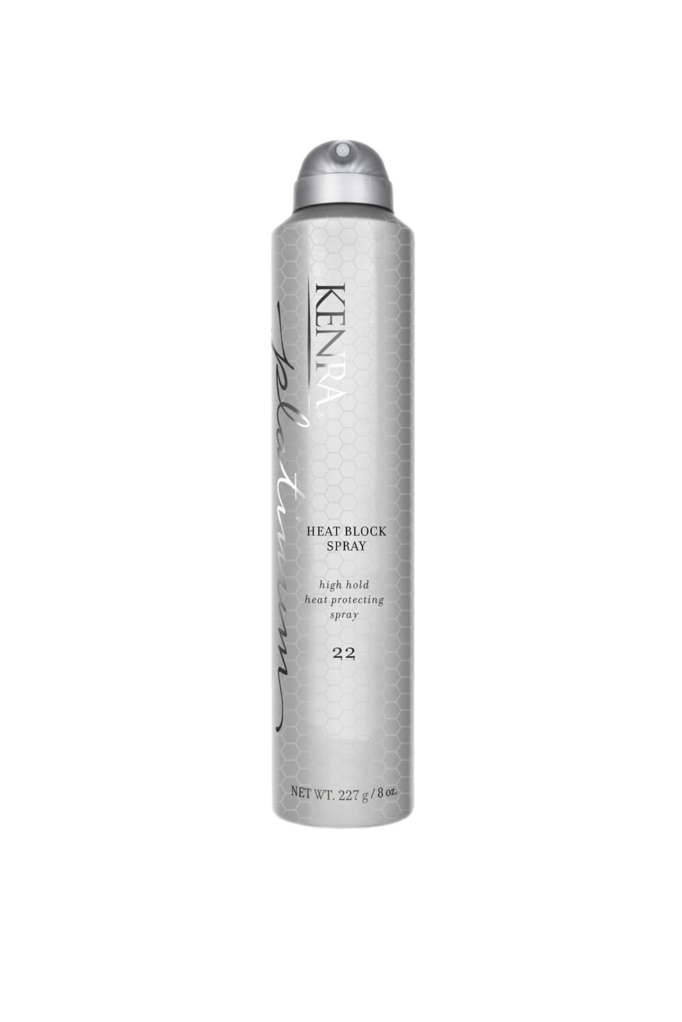 Kenra Platinum Heat Block Spray 22 bottle front with protective finish for styling.