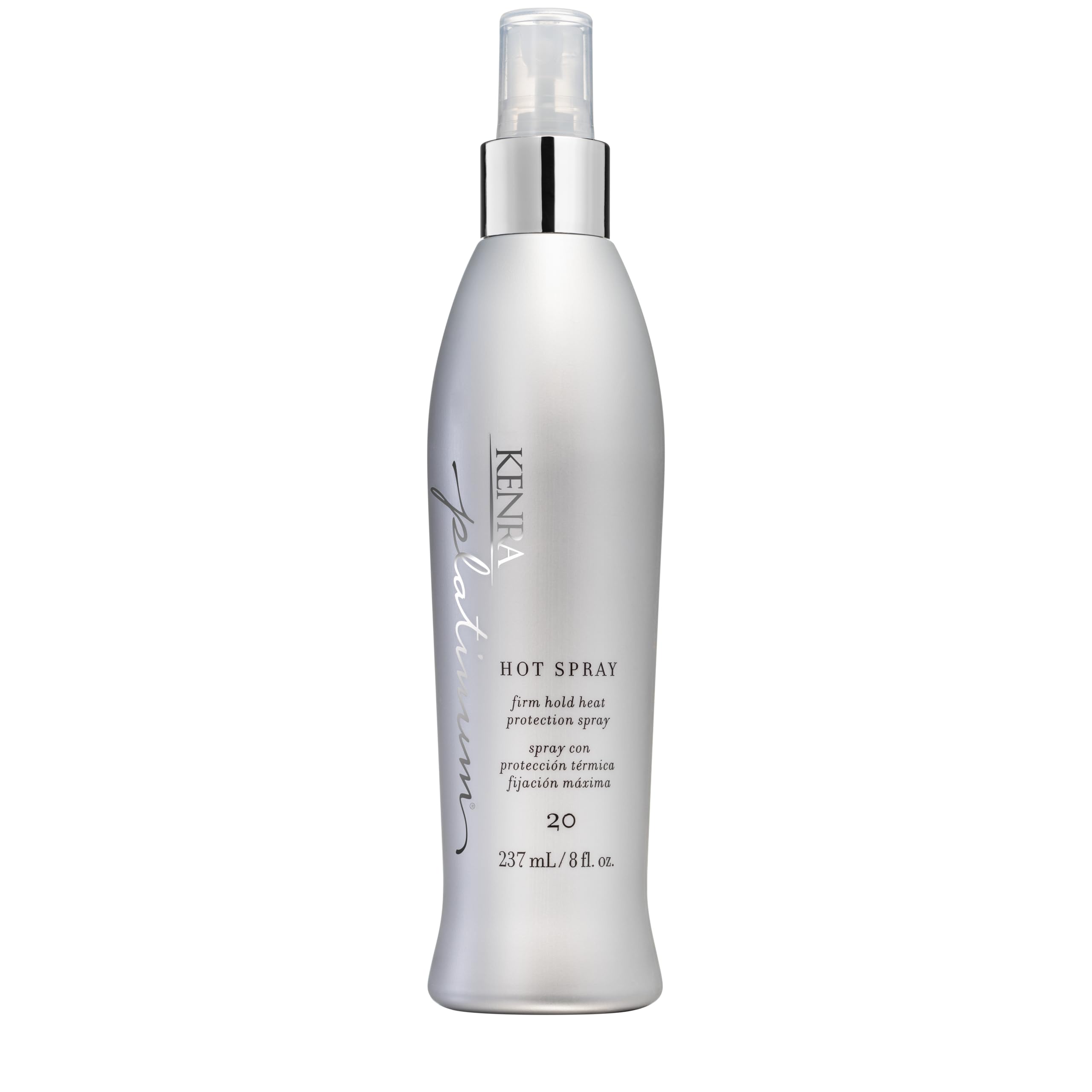 Kenra Platinum Hot Spray 20 bottle front ready for daily thermal protection styling
