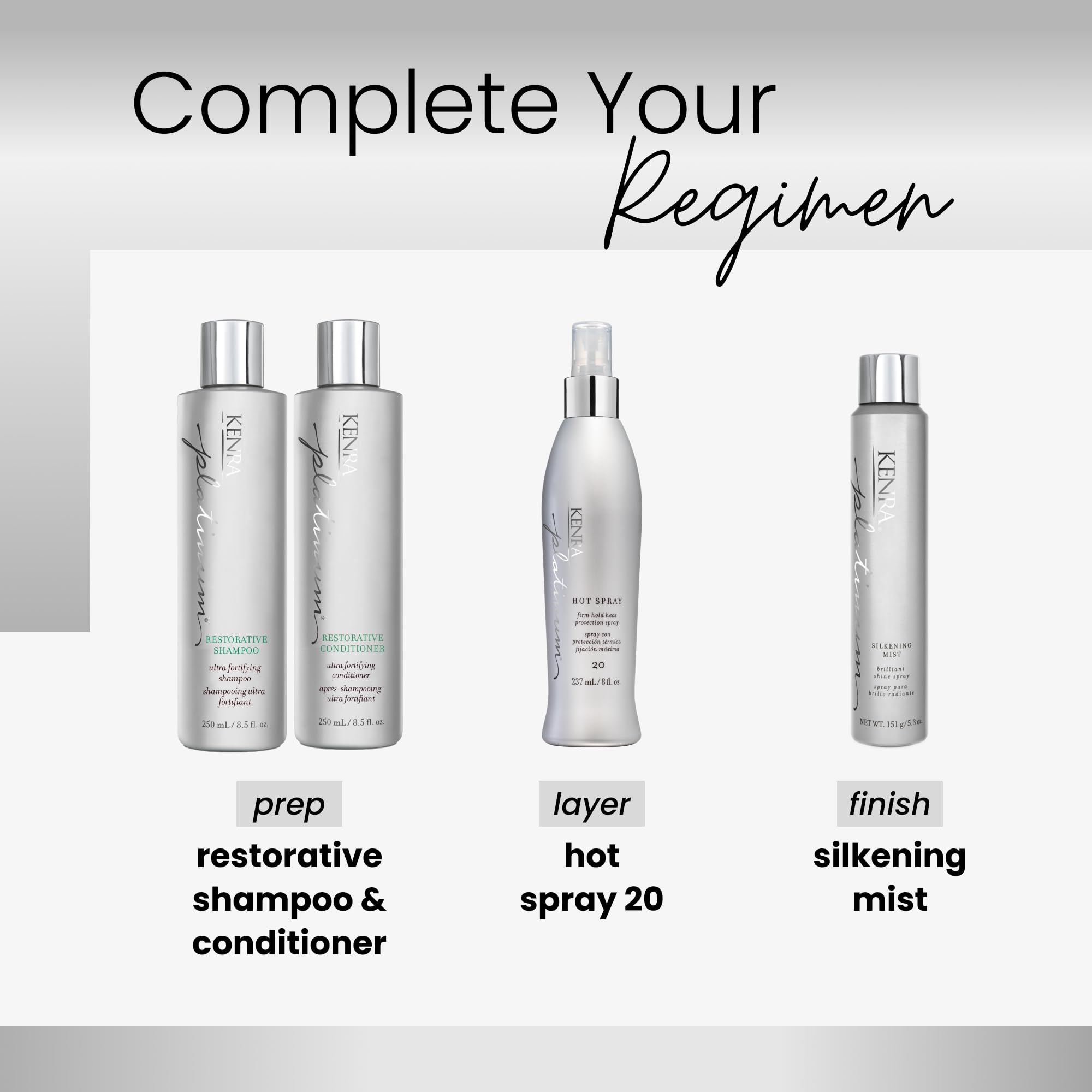 Kenra Platinum Hot Spray 20 clean release from heated tools for smooth styling
