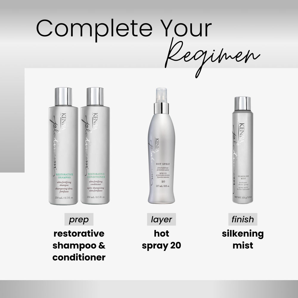 Kenra Platinum Hot Spray 20 clean release from heated tools for smooth styling