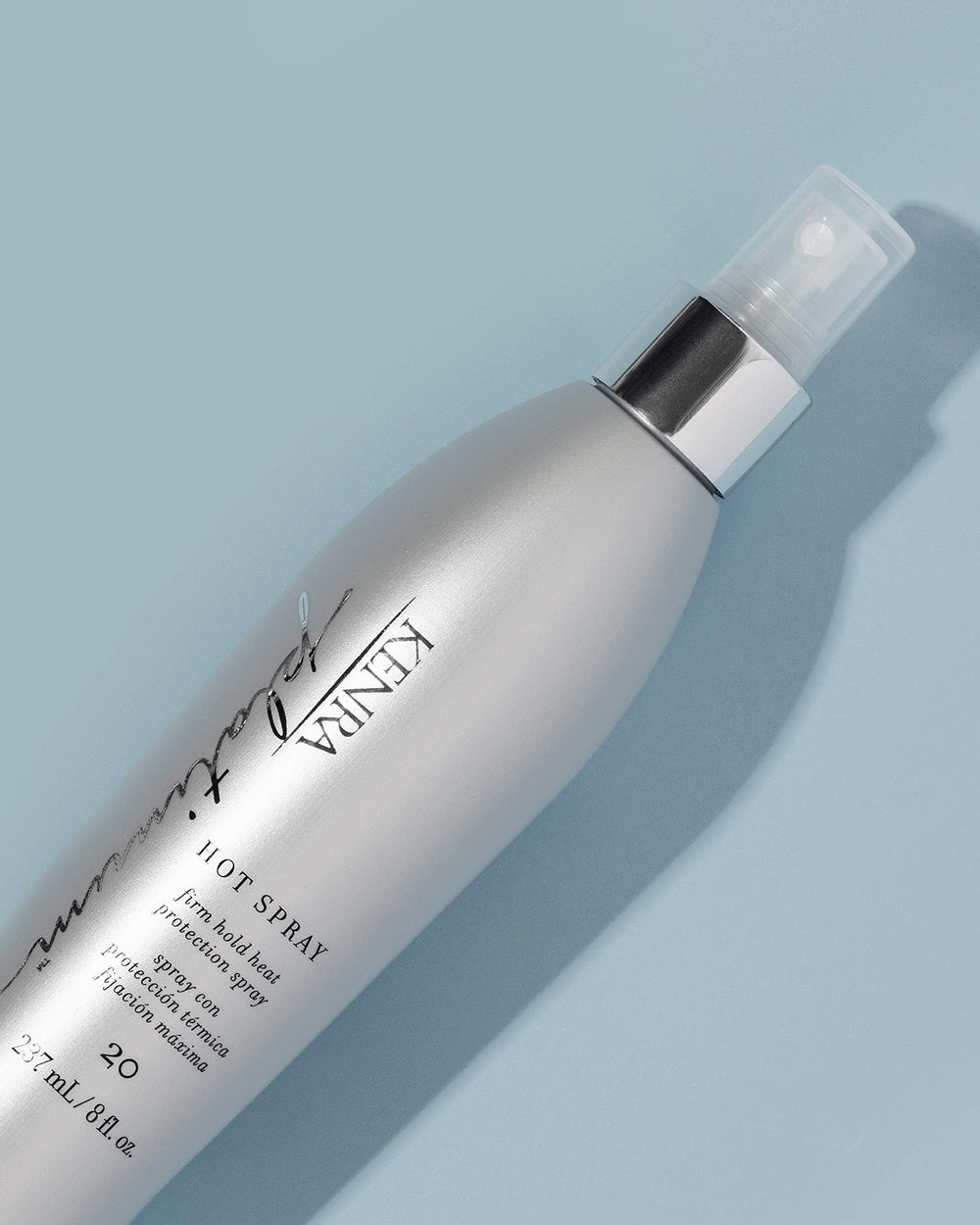 Kenra Platinum Hot Spray 20 firm hold maintains styles against humidity