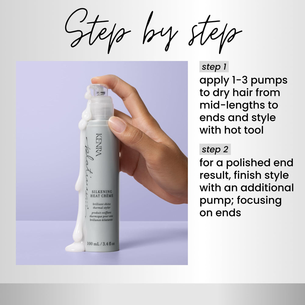 Kenra Platinum Silkening Heat Crème on shelf in premium packaging