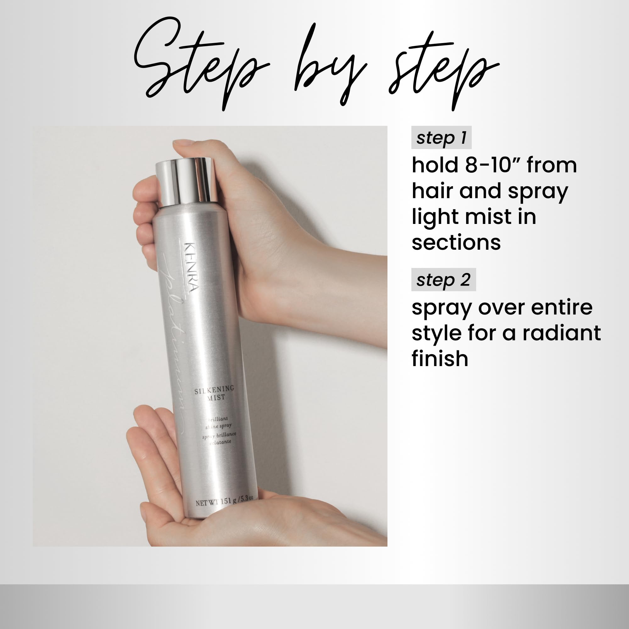 Silkening Mist smoothing flyaways for a polished look on hair.