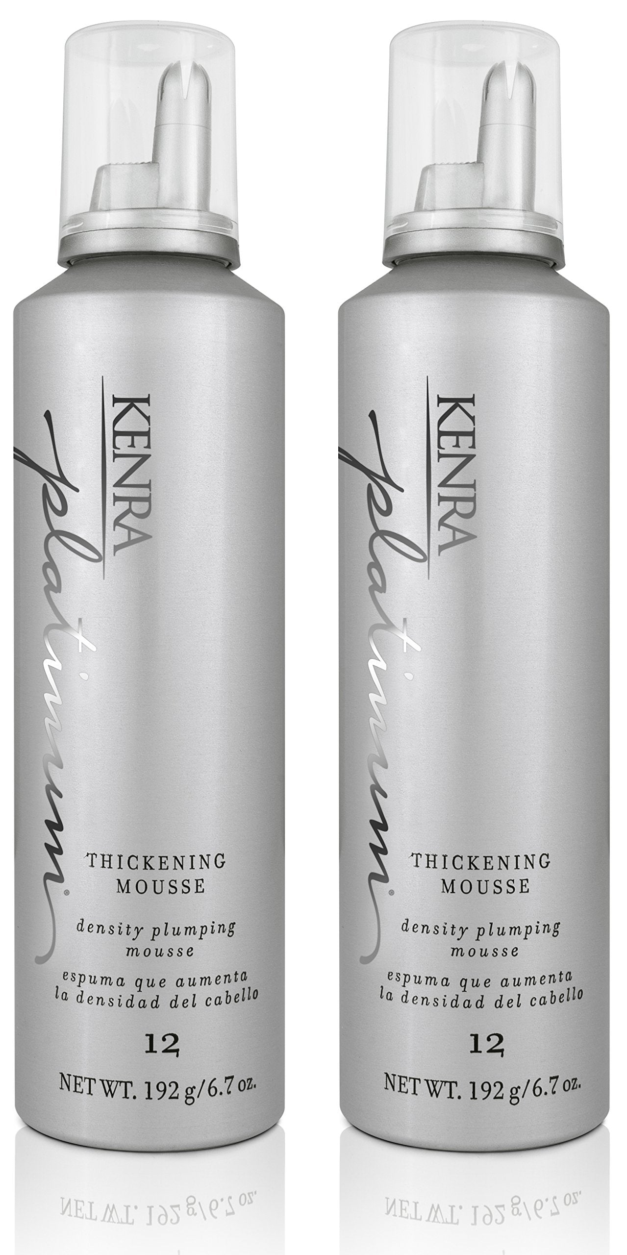 Kenra Platinum Thickening Mousse front bottle view showing volumizing formula for fuller hair.