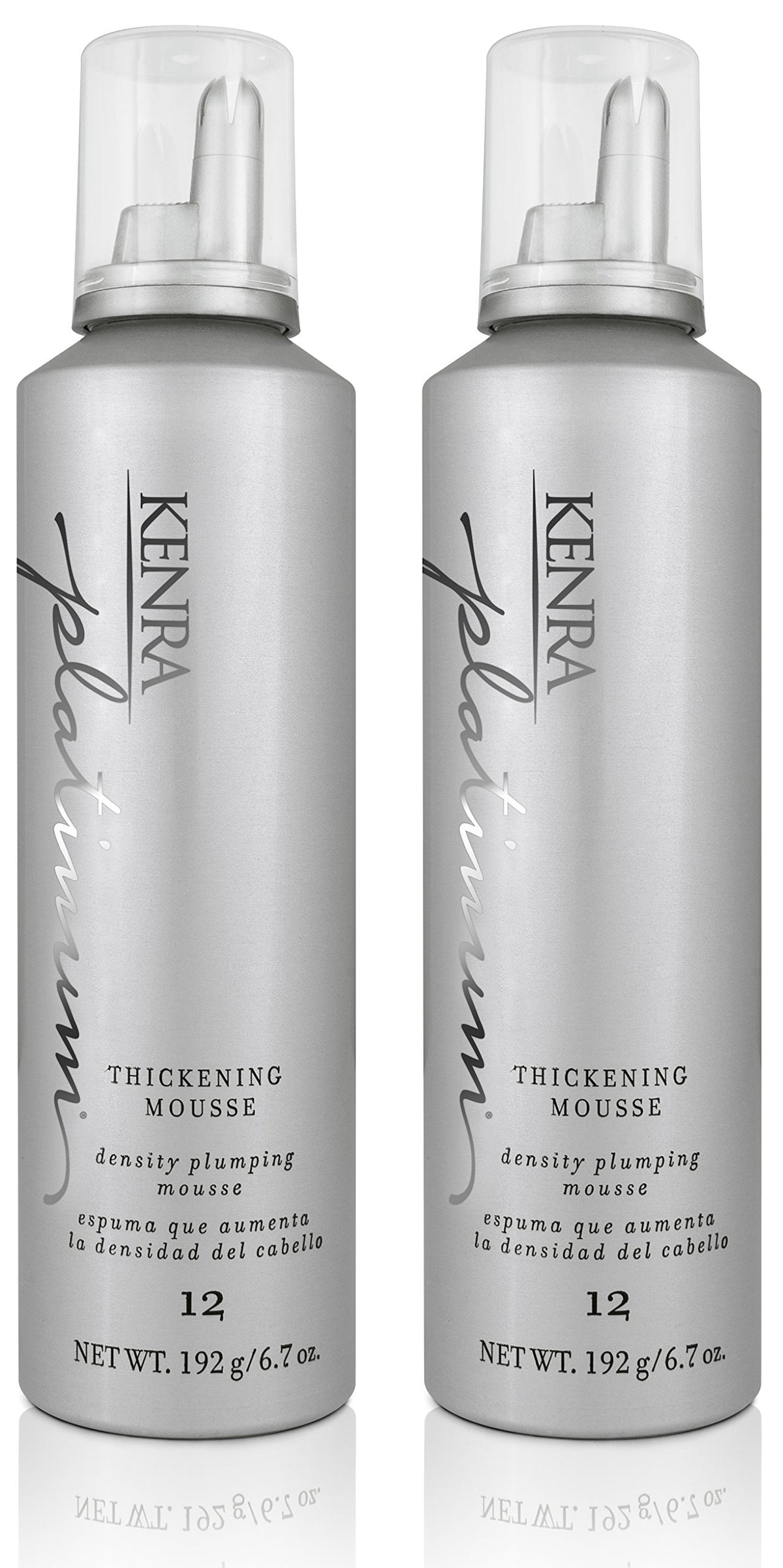 Kenra Platinum Thickening Mousse front bottle view showing volumizing formula for fuller hair.