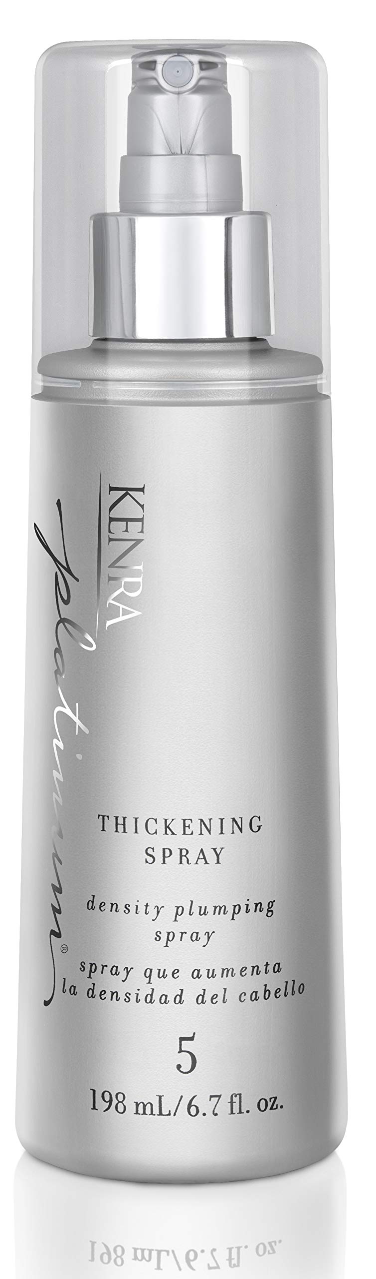 Kenra Platinum Thickening Spray 5 bottle with sleek design and volume boost