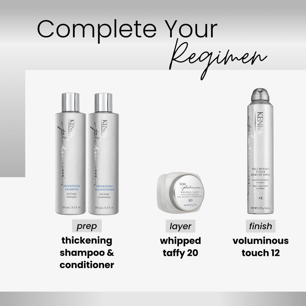 Kenra Platinum Whipped Taffy 20 application steps visual for easy styling