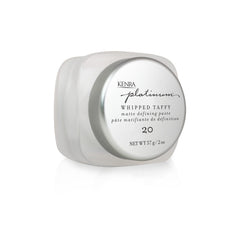 Kenra Platinum Whipped Taffy 20 jar closeup showing airy whipped texture and matte hold
