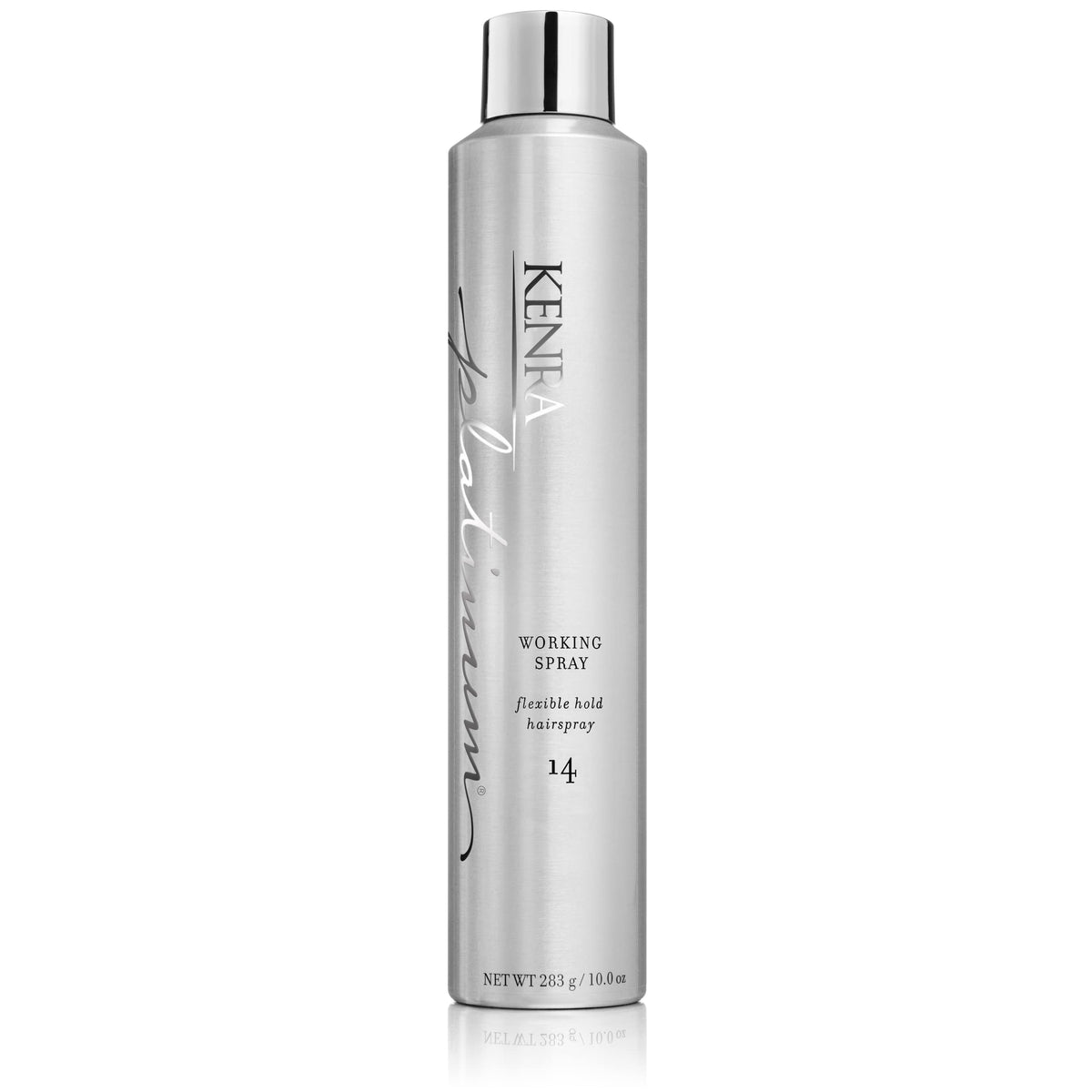 Kenra Platinum Working Spray 14 bottle for brushable styling with flexible hold