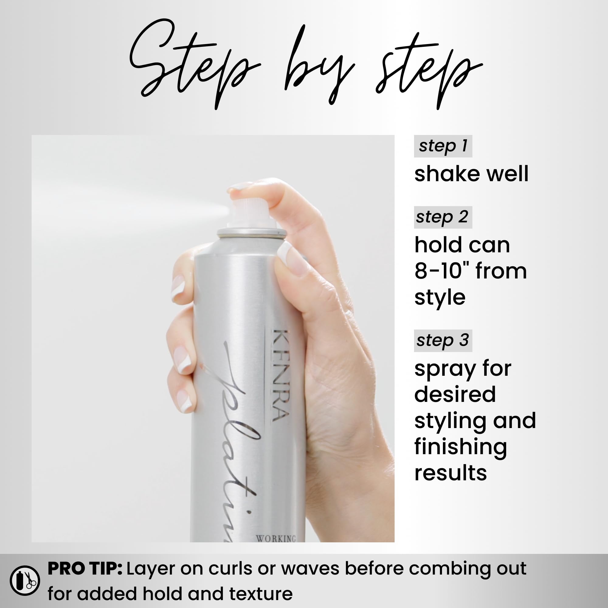 Kenra Platinum Working Spray 14 quick-drying action speeds up styling