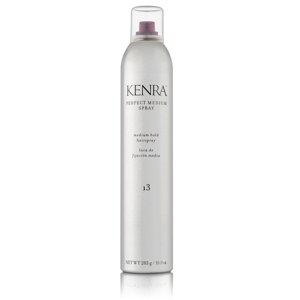 Kenra Professional Perfect Medium Spray bottle showing sleek design for high shine.