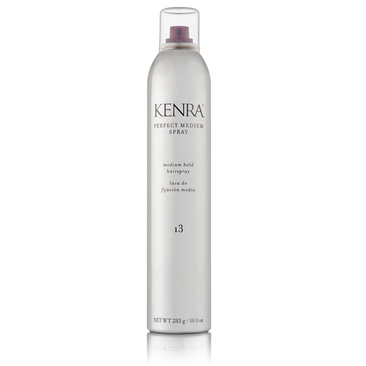 Kenra Professional Perfect Medium Spray bottle showing sleek design for high shine.