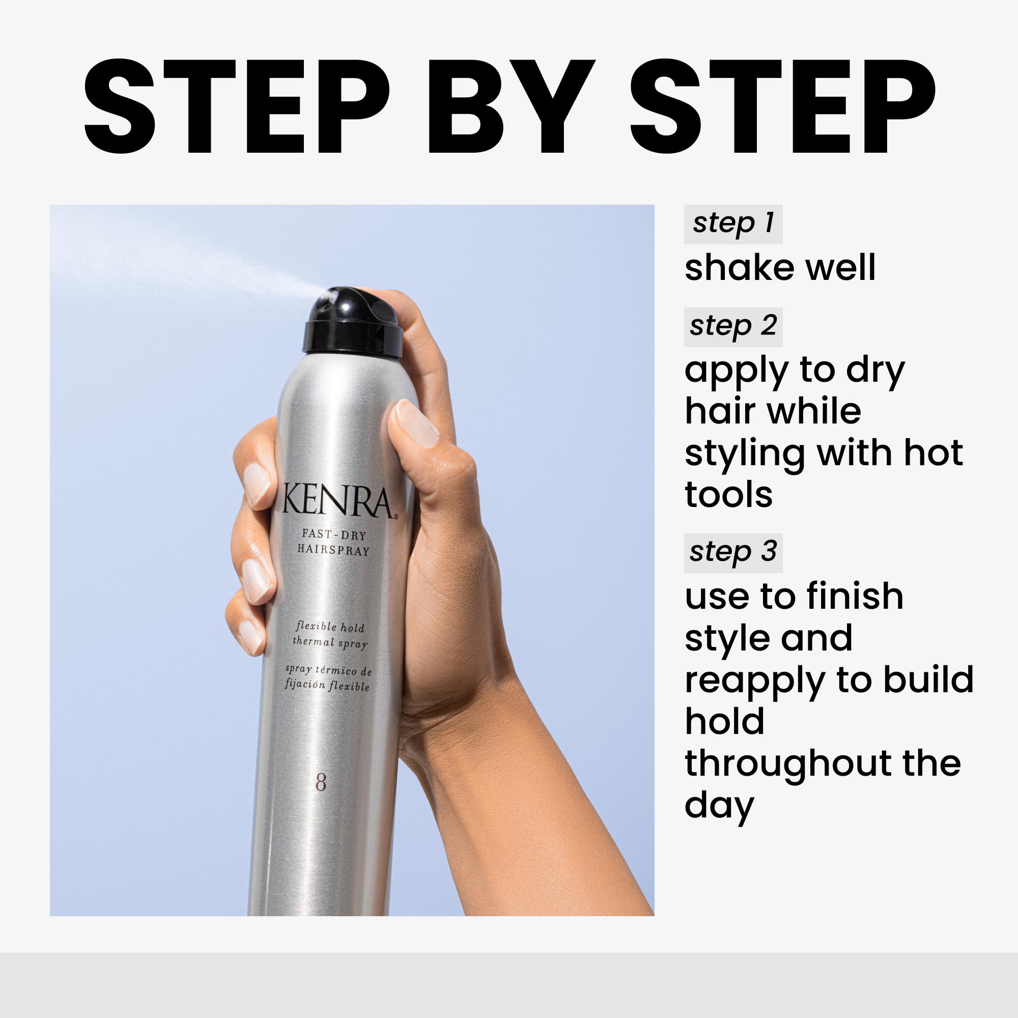 Kenra protección térmica 450F aerosol: protege el cabello al usar calor.