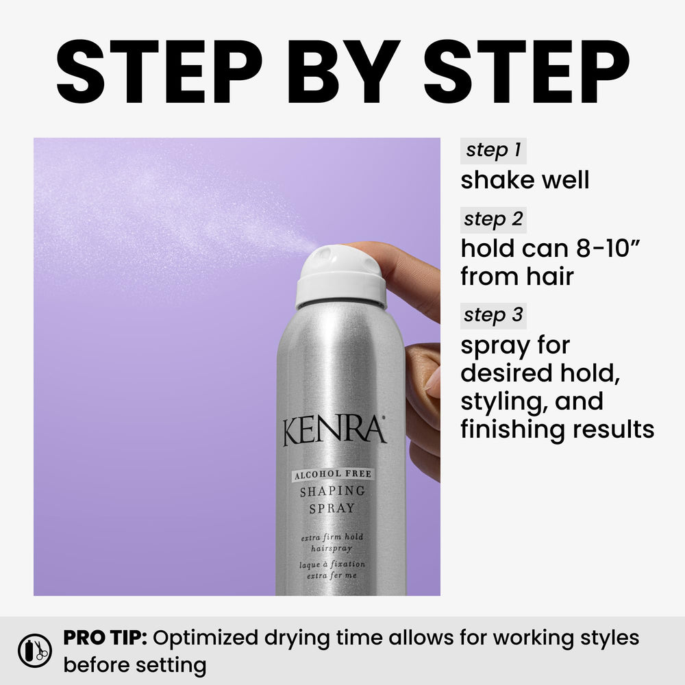 Kenra Shaping Spray 21, brillo alto para acabado pulido.