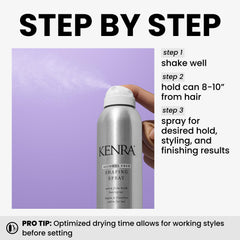 Kenra Shaping Spray 21, brillo alto para acabado pulido.