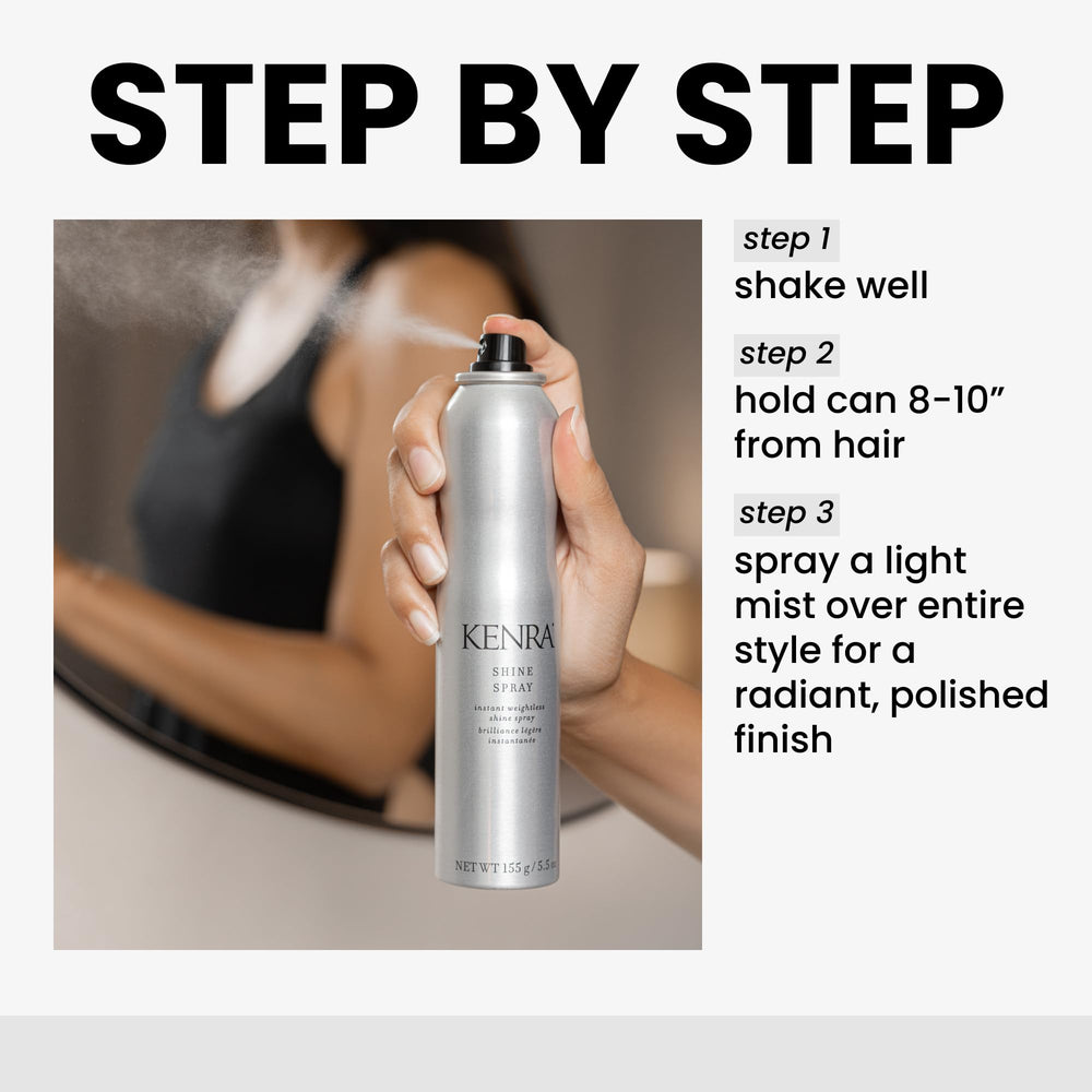 Kenra Shine Spray includes UV protectants to guard color shine.