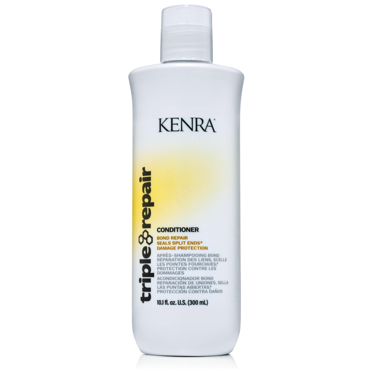 Kenra Triple Repair Conditioner bottle demonstrates bond repair potential for weakened hair.