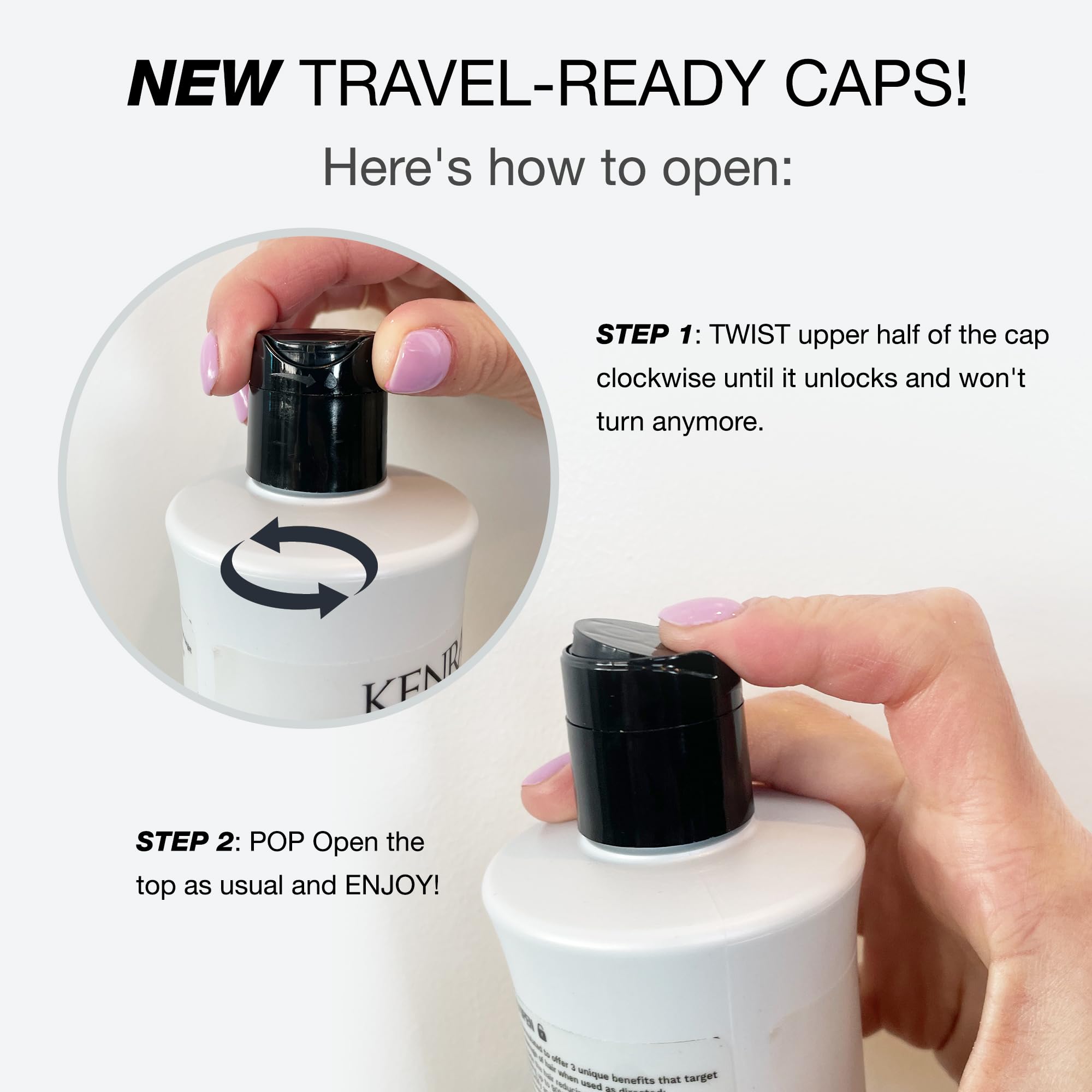Kenra Triple Repair Shampoo amber label emphasizes sulfate-free, color-safe formula.
