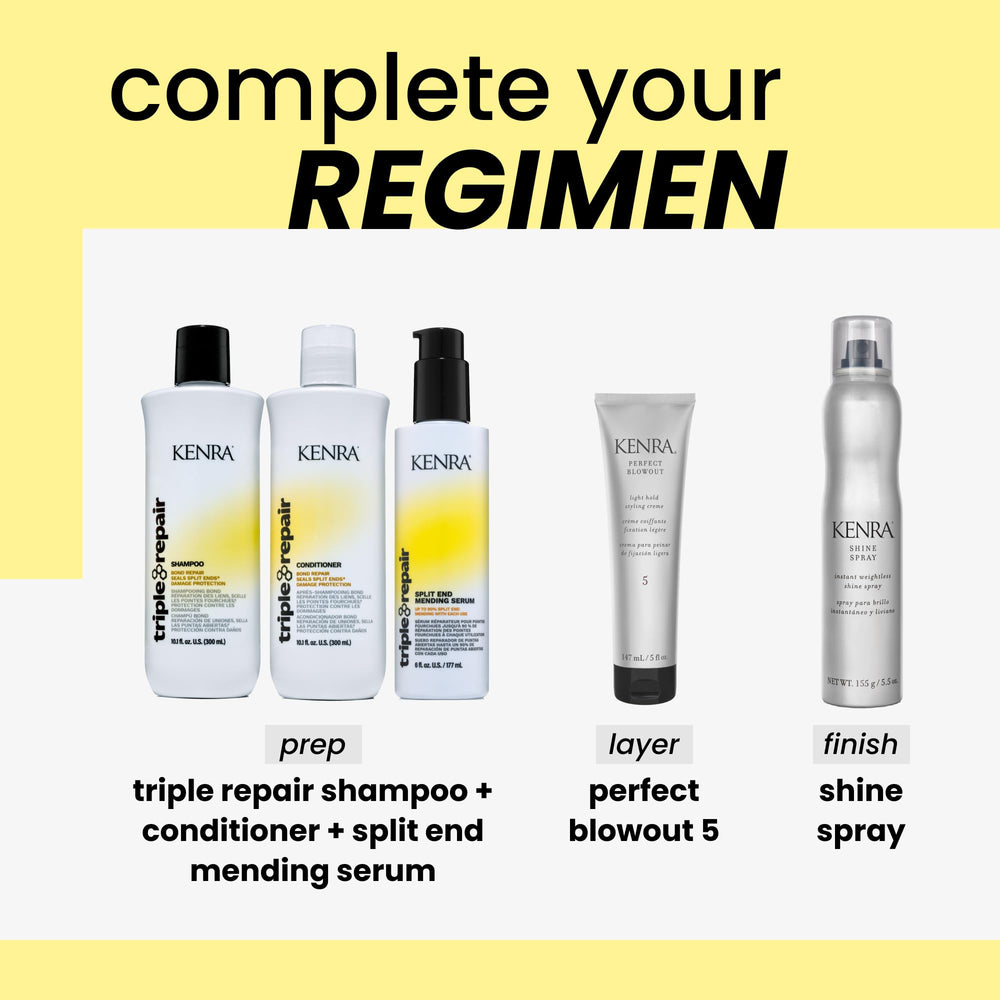 Kenra Triple Repair Shampoo foamy lather showing cleansing and damage protection.