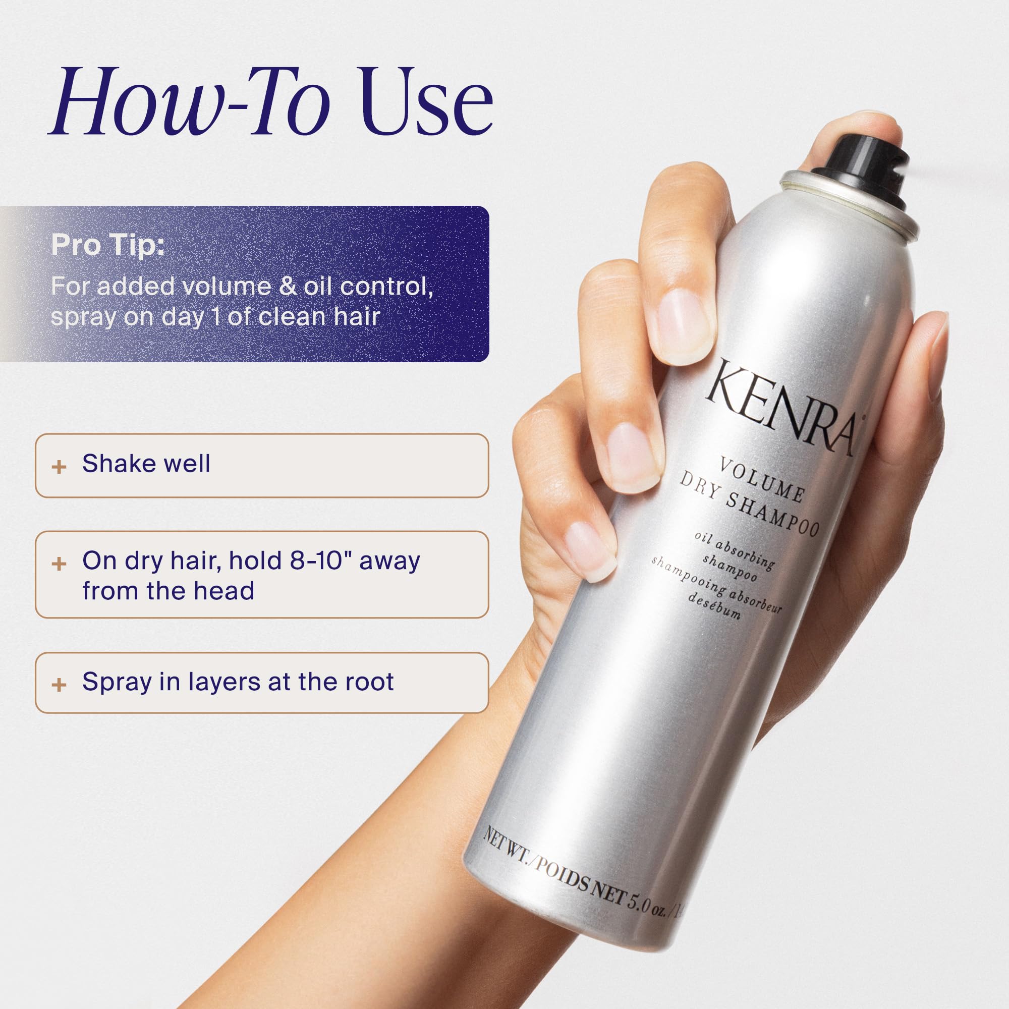 Kenra Volume Dry Shampoo removes impurities for a cleaner scalp