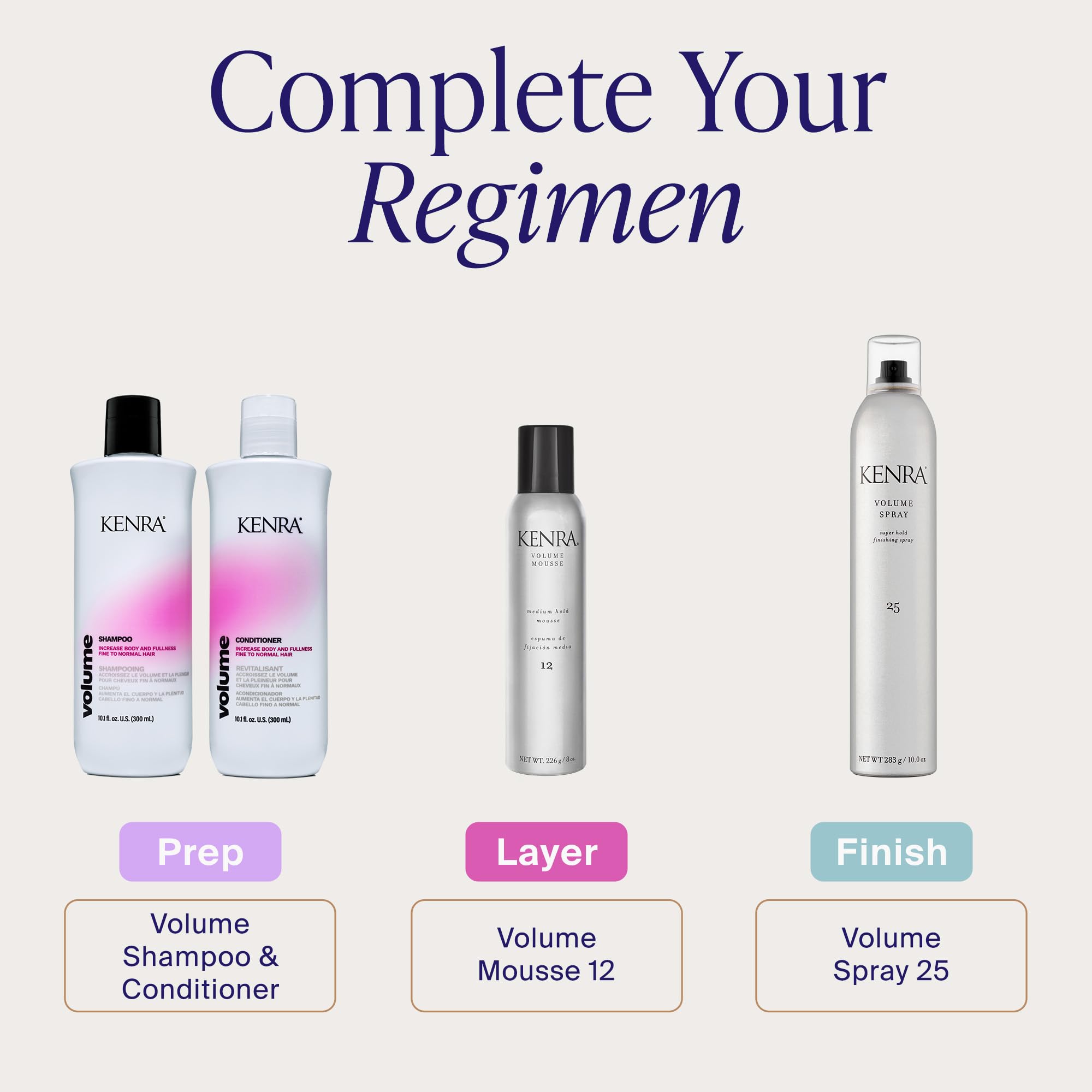 Kenra Volume Mousse 12: control del encrespamiento para peinados suaves.