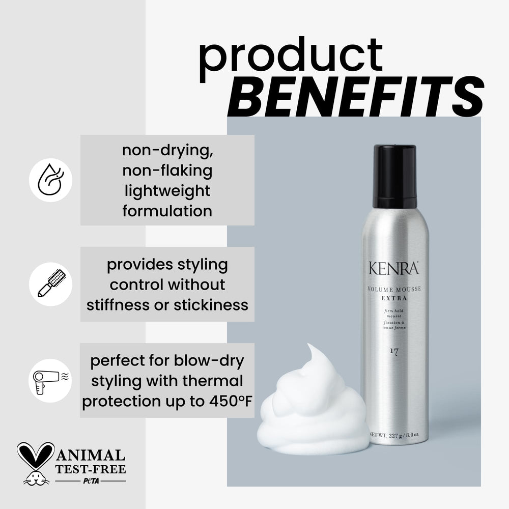 Dispensing Kenra Volume Mousse Extra 17 for even application