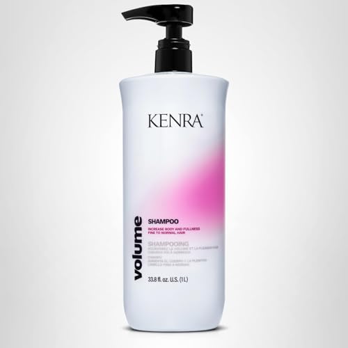 Kenra Volume Shampoo bottle shown with a pour for easy use