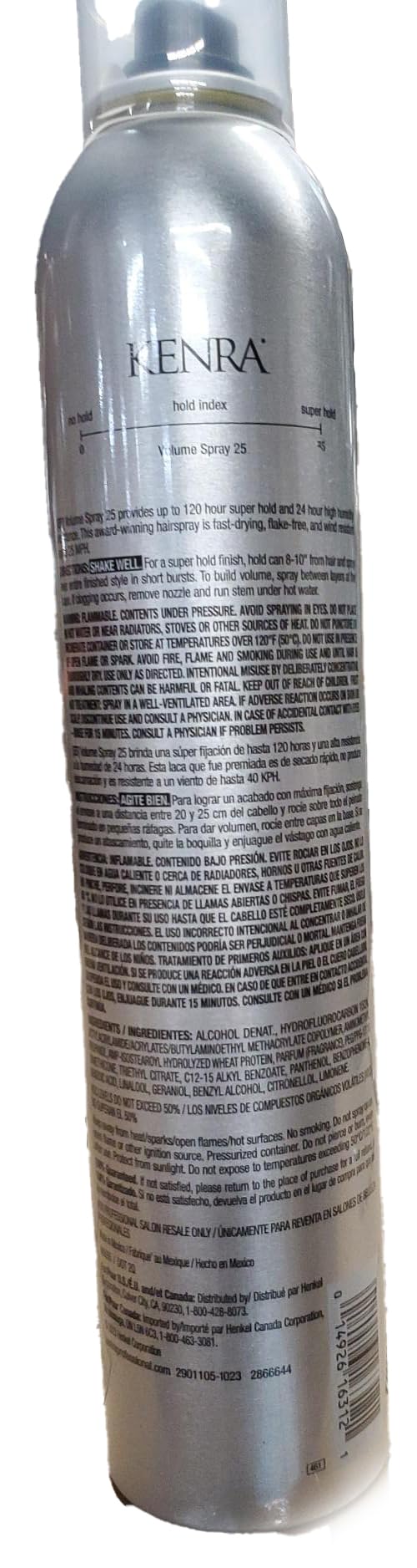 Kenra Volume Spray 25 delivers shiny, flexible hold in a sleek style.