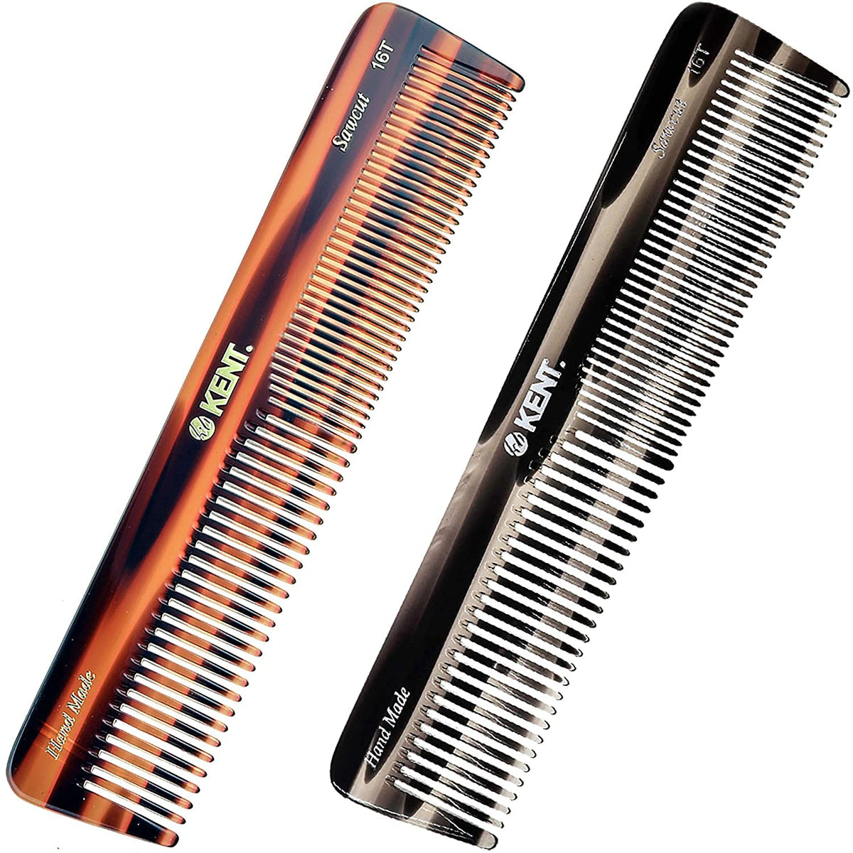 Kent 16T-16TG fine-tooth comb for precise styling and gentle detangling