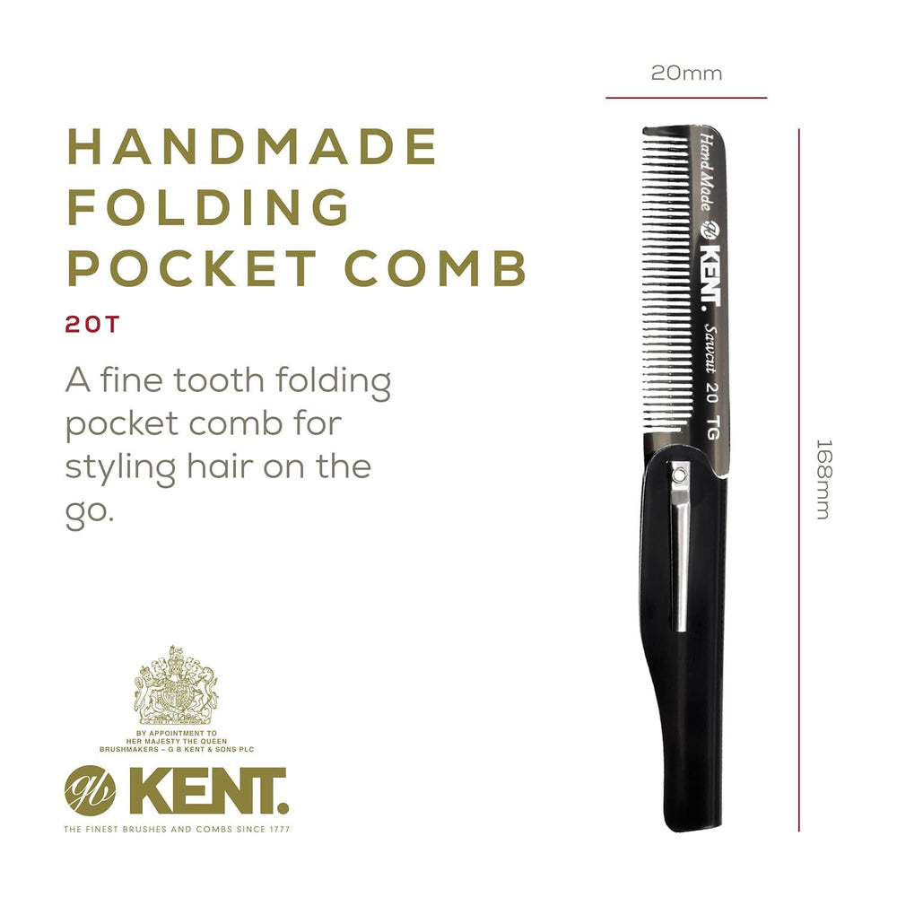 Kent 20T fine-tooth comb for precise detangling and styling