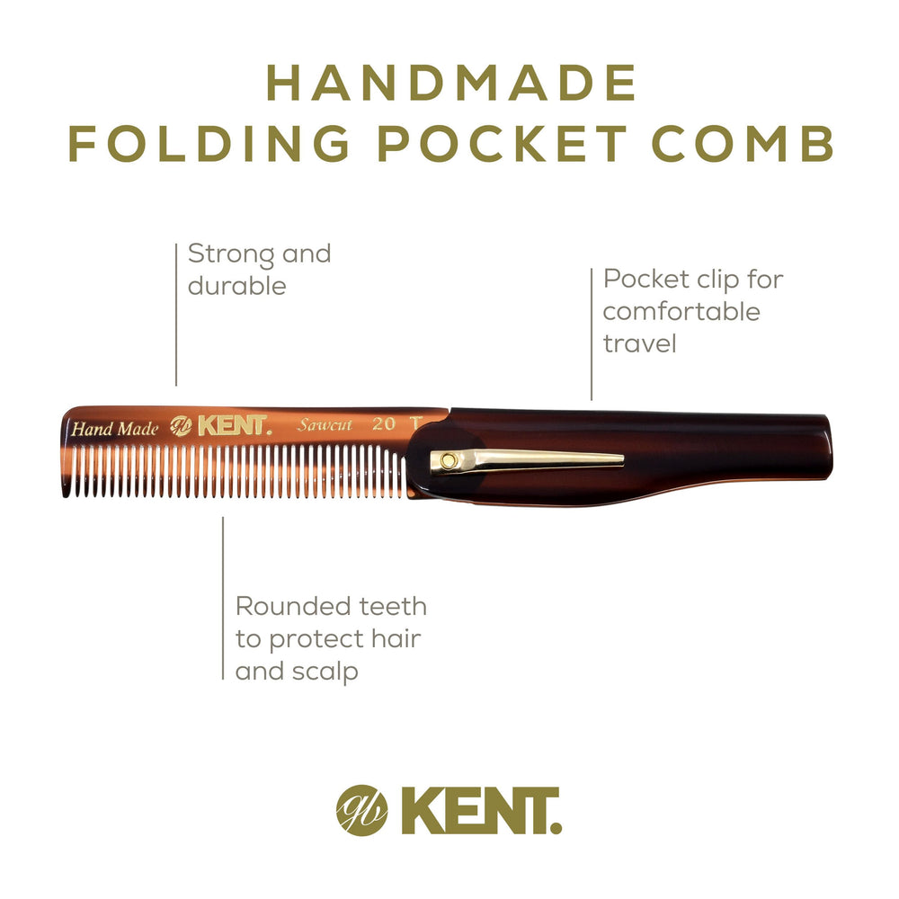 Kent 20T hand-polished teeth ensure smooth glide through hair and skin