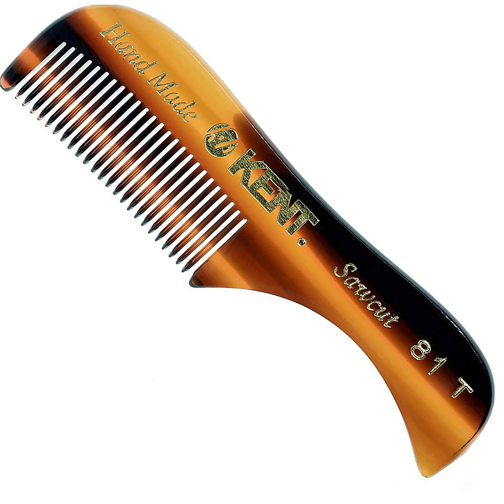 Kent 81T mini fine-tooth comb for precise beard grooming on the go